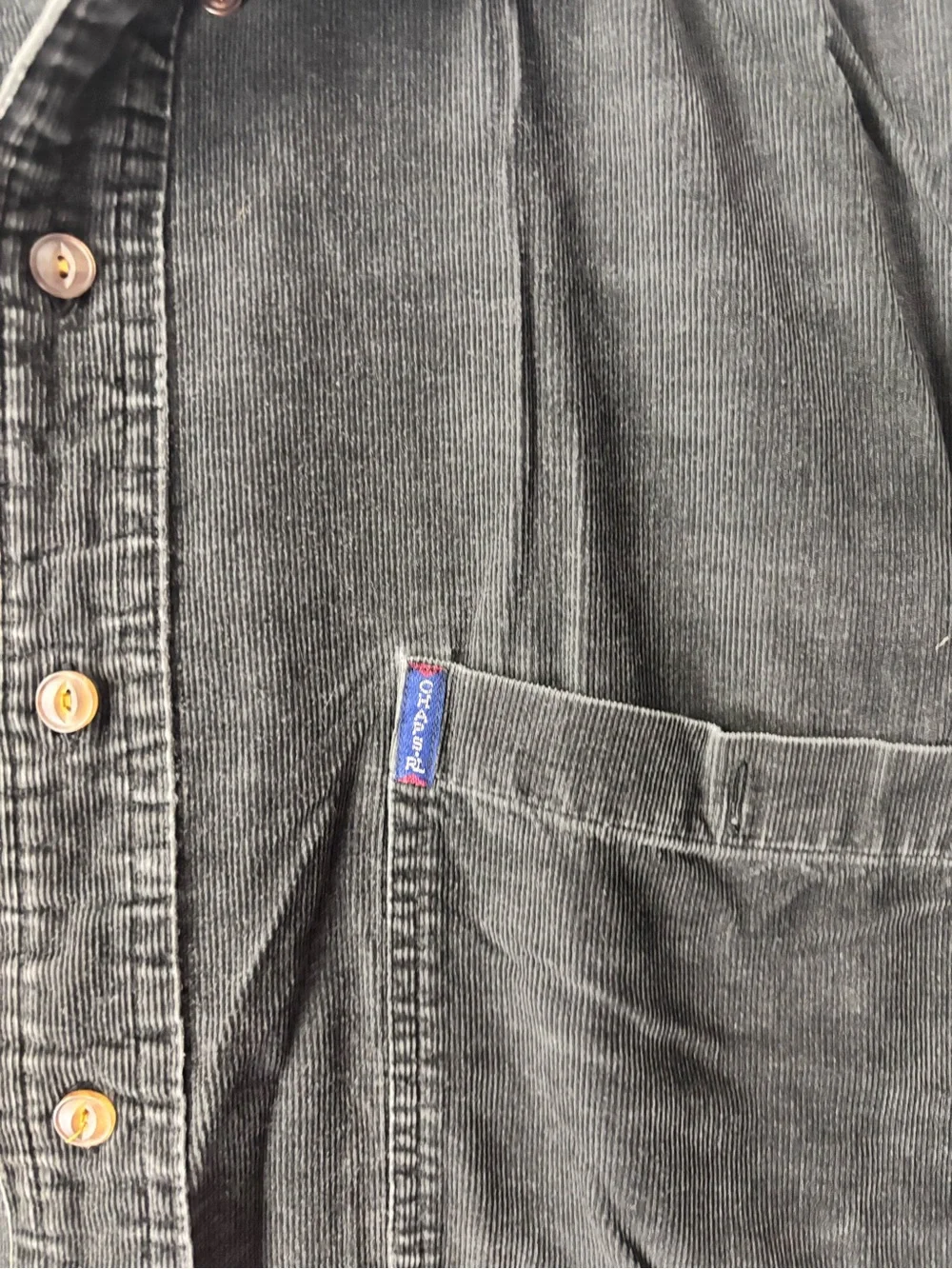 Vintage Chaps Ralph Lauren Shirt Mens Small Corduroy Gray Plaid Button Up